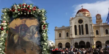 Με ευλάβεια και κατάνυξη το Ηράκλειο τίμησε και φέτος τον Πολιούχο και Προστάτη του Άγιο Μηνά.