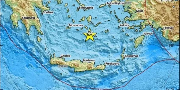 Ασθενής σεισμός ανοιχτά της Σαντορίνης