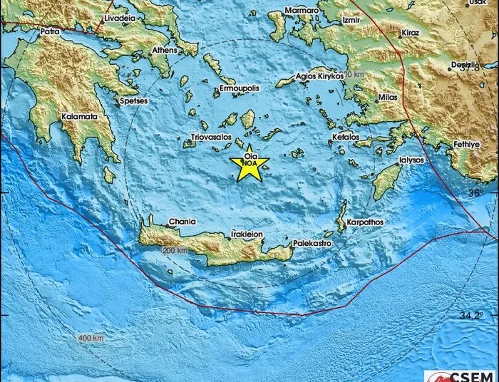 Ασθενής σεισμός ανοιχτά της Σαντορίνης