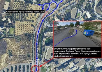 Κολονάκια στον επαρχιακό δρόμο μπροστά από το ΠΑΓΝΗ