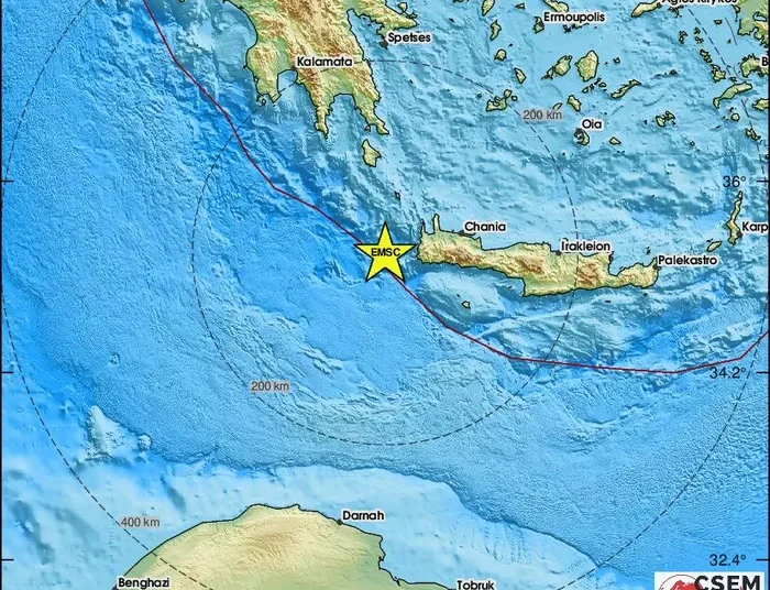 Ισχυρός σεισμός 5 Ρίχτερ νοτιοδυτικά της Κρήτης
