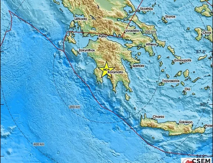 εισμική δόνηση 3,9 Ρίχτερ «κούνησε» την Καλαμάτα