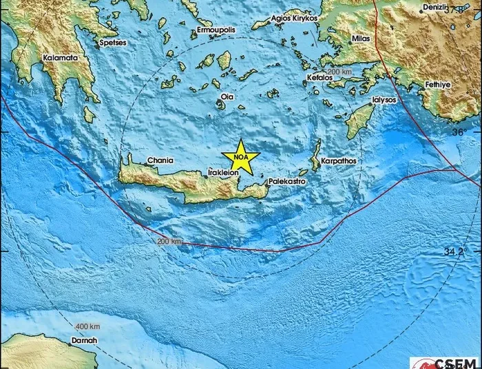 Σεισμική δόνηση ανοιχτά της Κρήτης
