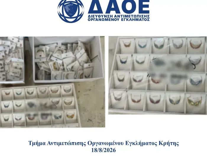 Ηράκλειο: Χειροπέδες σε δύο άτομα για εμπόριο «μαϊμού» προϊόντων – Ζημιά άνω των 77.000 ευρώ για επώνυμες εταιρείες