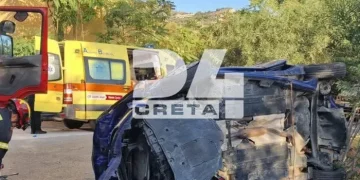 Ηράκλειο: Aυτοκίνητο έπεσε από τη γέφυρα της Παντάνασσας