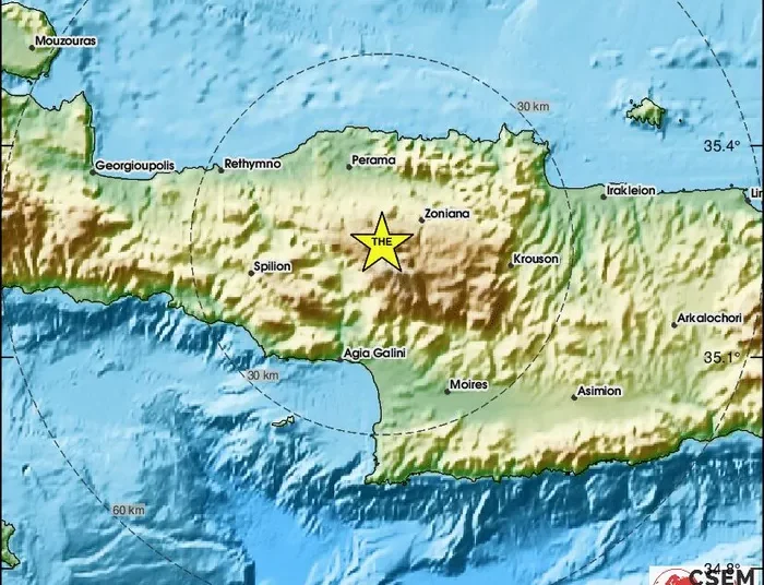 Σεισμός 4,1 Ρίχτερ τα ξημερώματα στην Κρήτη
